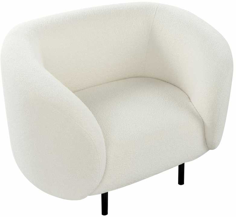 Fotelis Beliani Fotel LOEN Boucle baltas