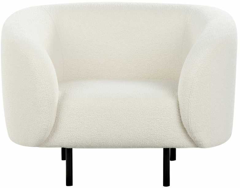 Fotelis Beliani Fotel LOEN Boucle baltas