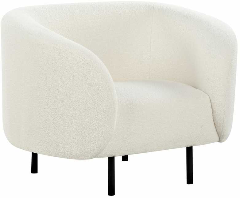 Fotelis Beliani Fotel LOEN Boucle baltas