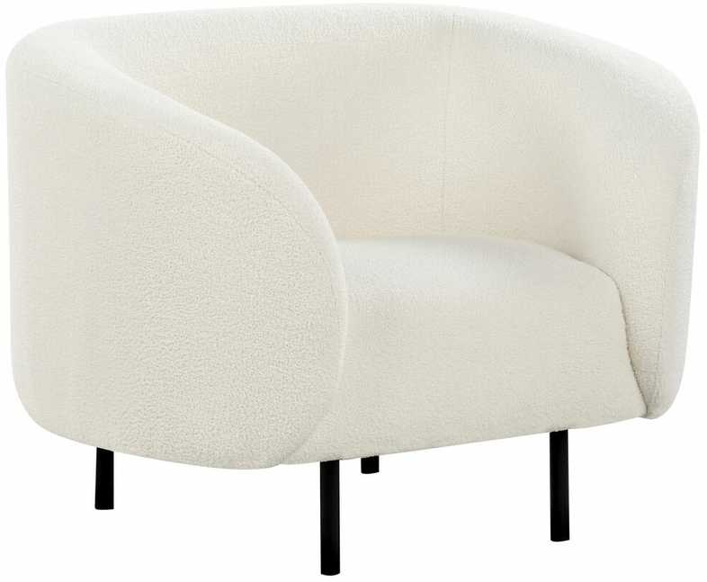 Fotelis Beliani Fotel LOEN Boucle baltas