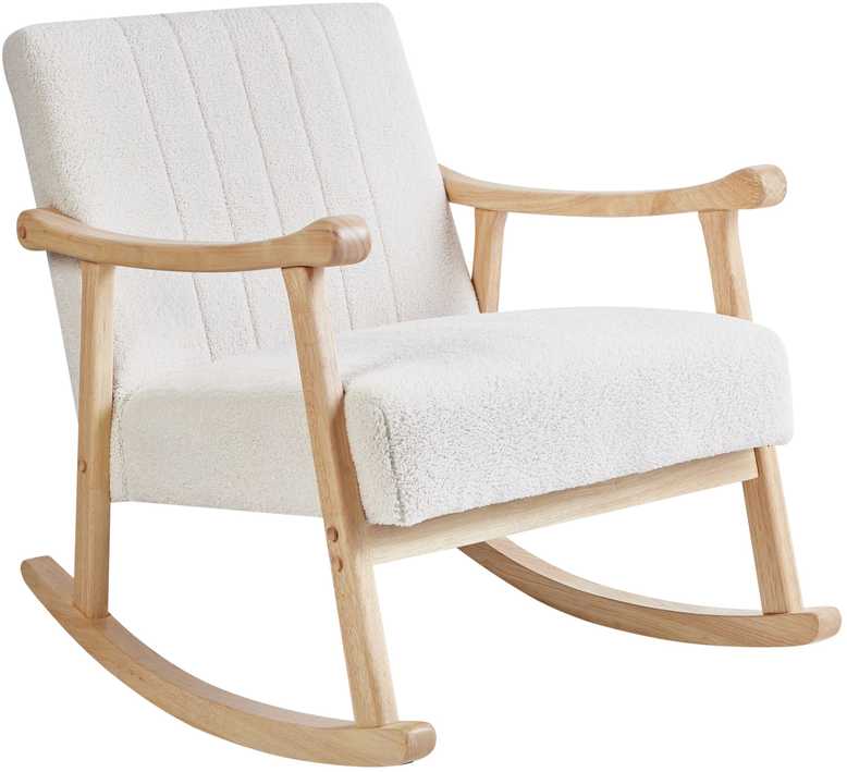 Fotelis Beliani Supamas krėslas LEKNES Boucle natūralios baltos spalvos