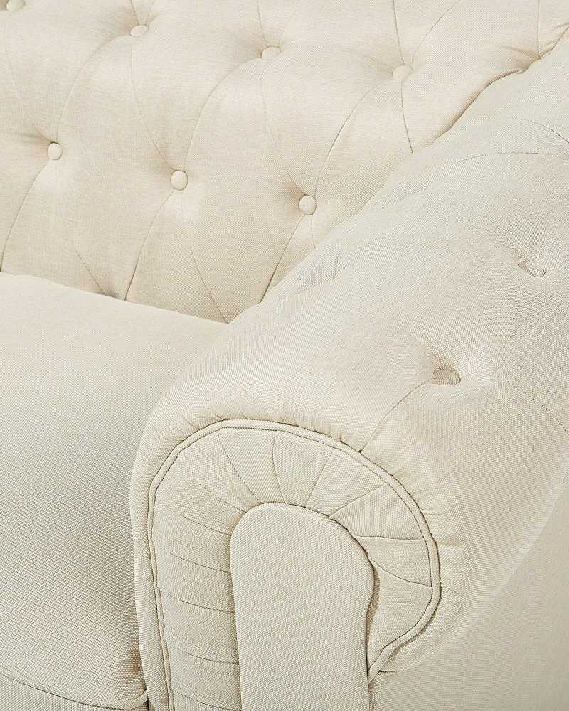 Beliani CHESTERFIELD fotelis, smėlio spalvos