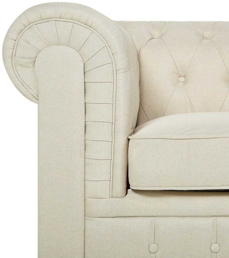 Beliani CHESTERFIELD fotelis, smėlio spalvos