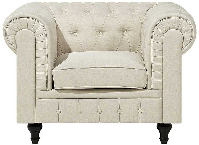 Beliani CHESTERFIELD fotelis, smėlio spalvos