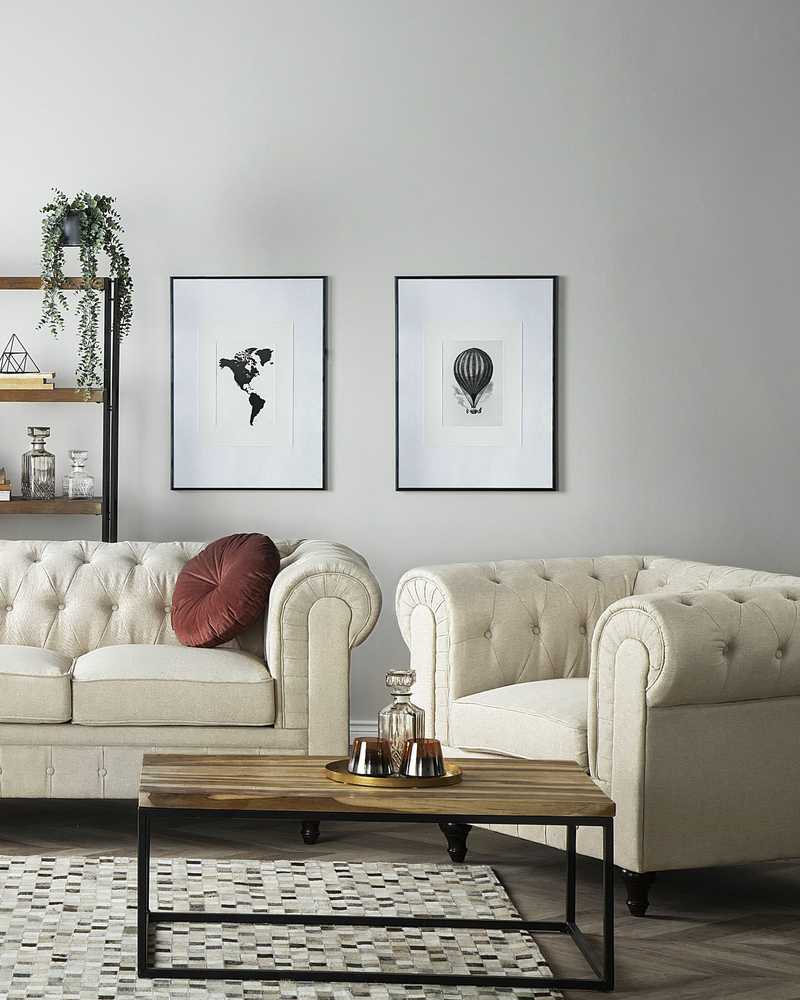 Beliani CHESTERFIELD fotelis, smėlio spalvos