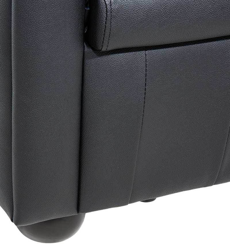 Beliani CHESTERFIELD fotelis iš natūralios odos, juodas