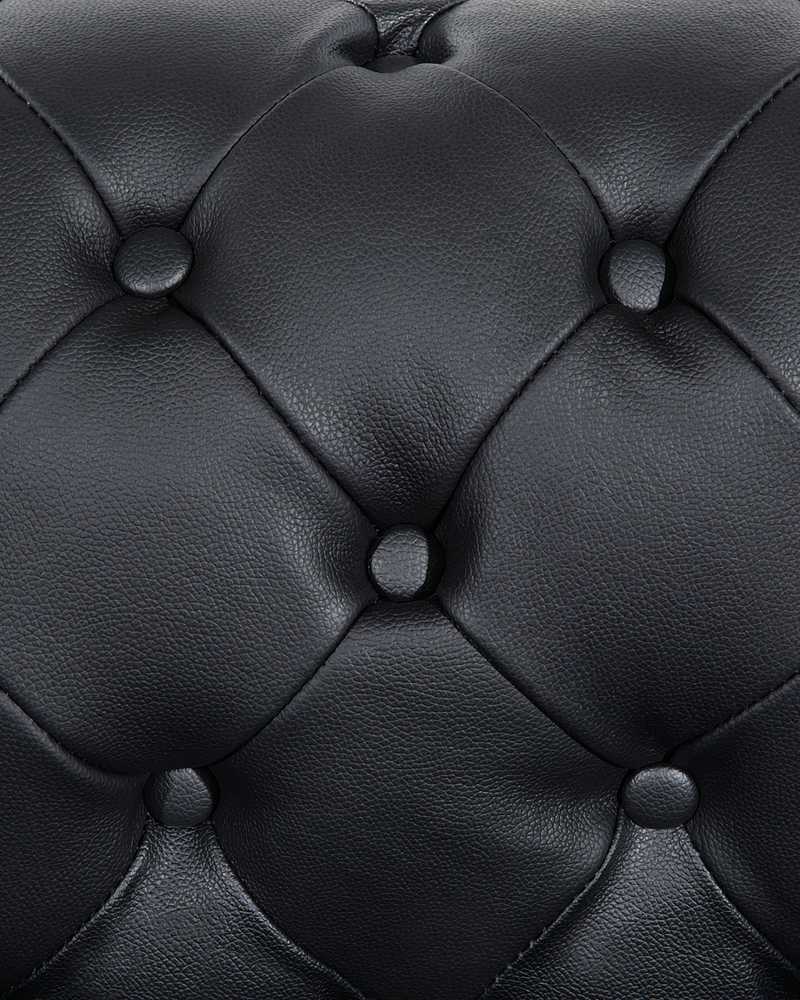 Beliani CHESTERFIELD fotelis iš natūralios odos, juodas