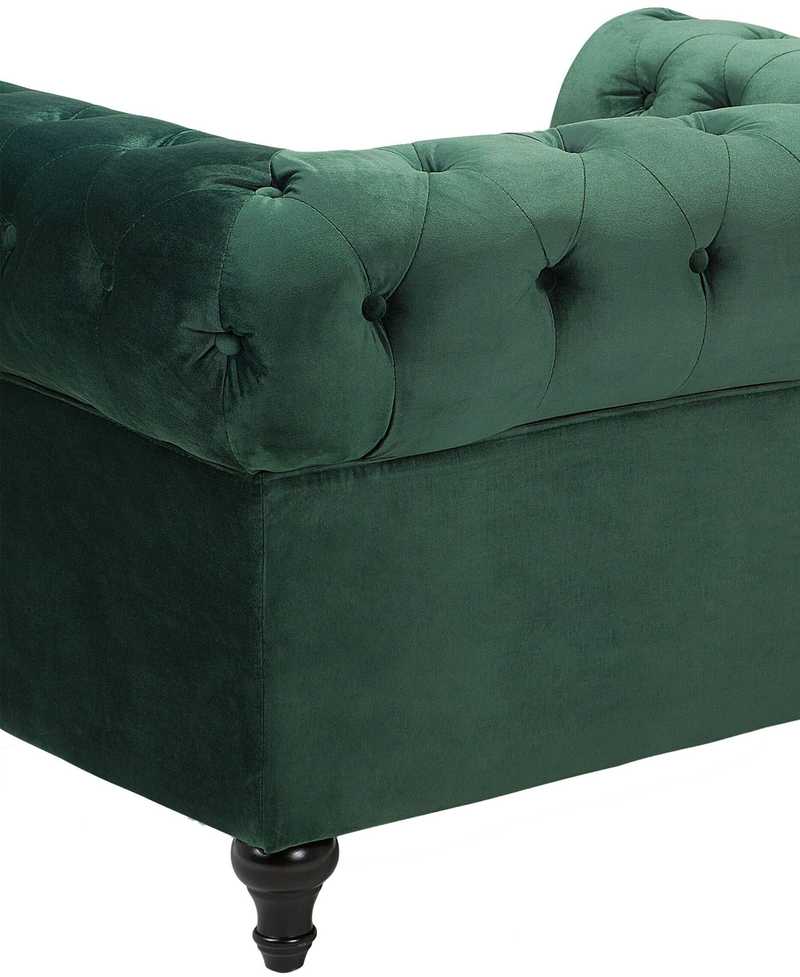 Fotelis Beliani Fotelė CHESTERFIELD veliūrinė, smaragdinė