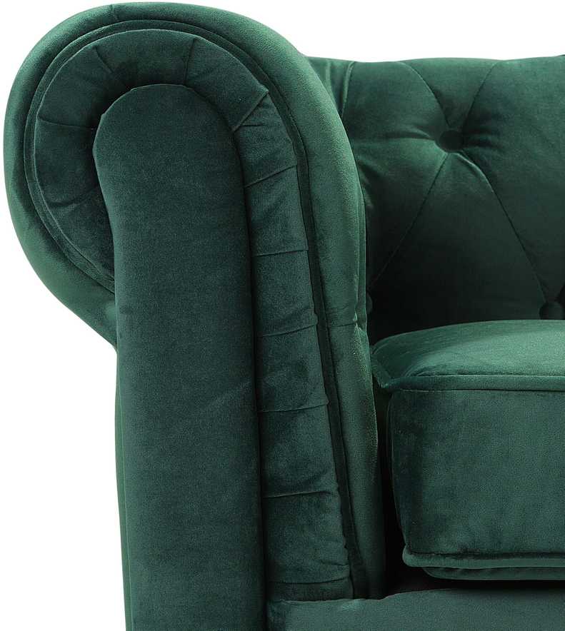 Fotelis Beliani Fotelė CHESTERFIELD veliūrinė, smaragdinė