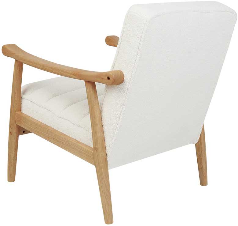 Fotelis Beliani Fotel LEKNES Boucle, kreminė balta