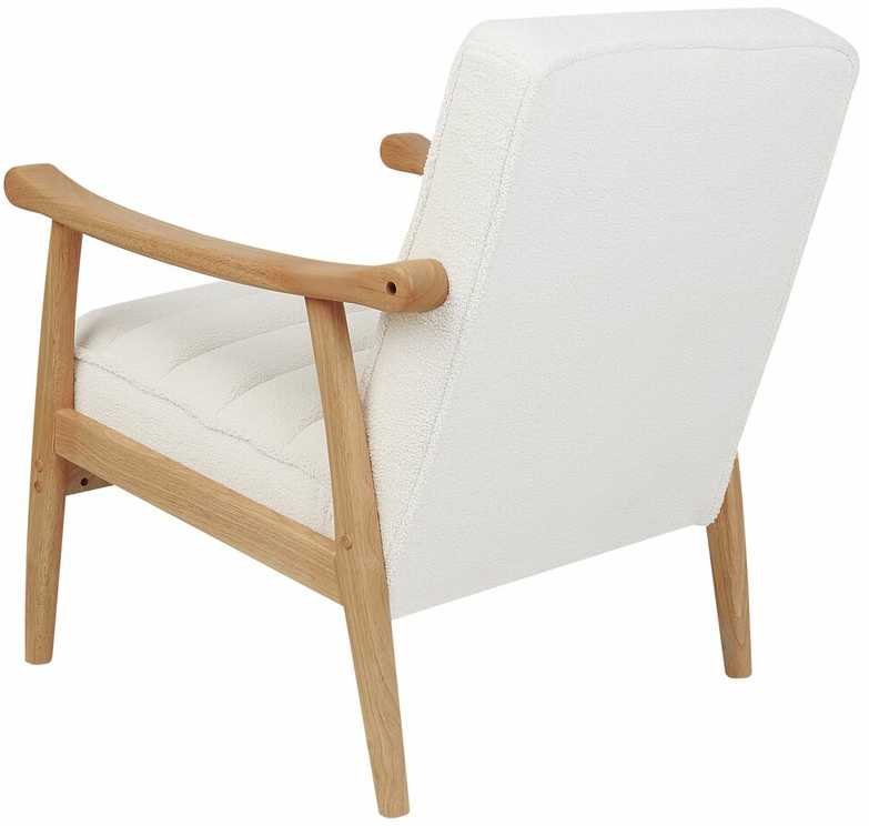 Fotelis Beliani Fotel LEKNES Boucle, kreminė balta