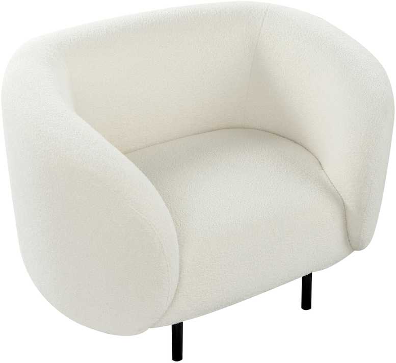 Fotelis Beliani Fotel LOEN Boucle baltas