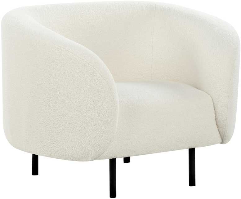 Fotelis Beliani Fotel LOEN Boucle baltas
