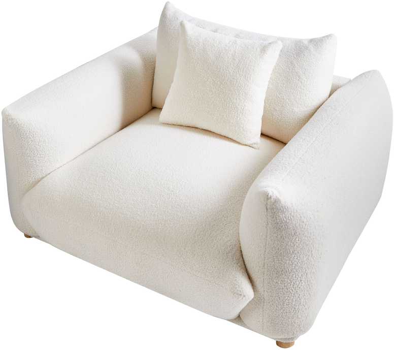 Fotelis Beliani Fotel LUVOS Boucle, kreminė balta