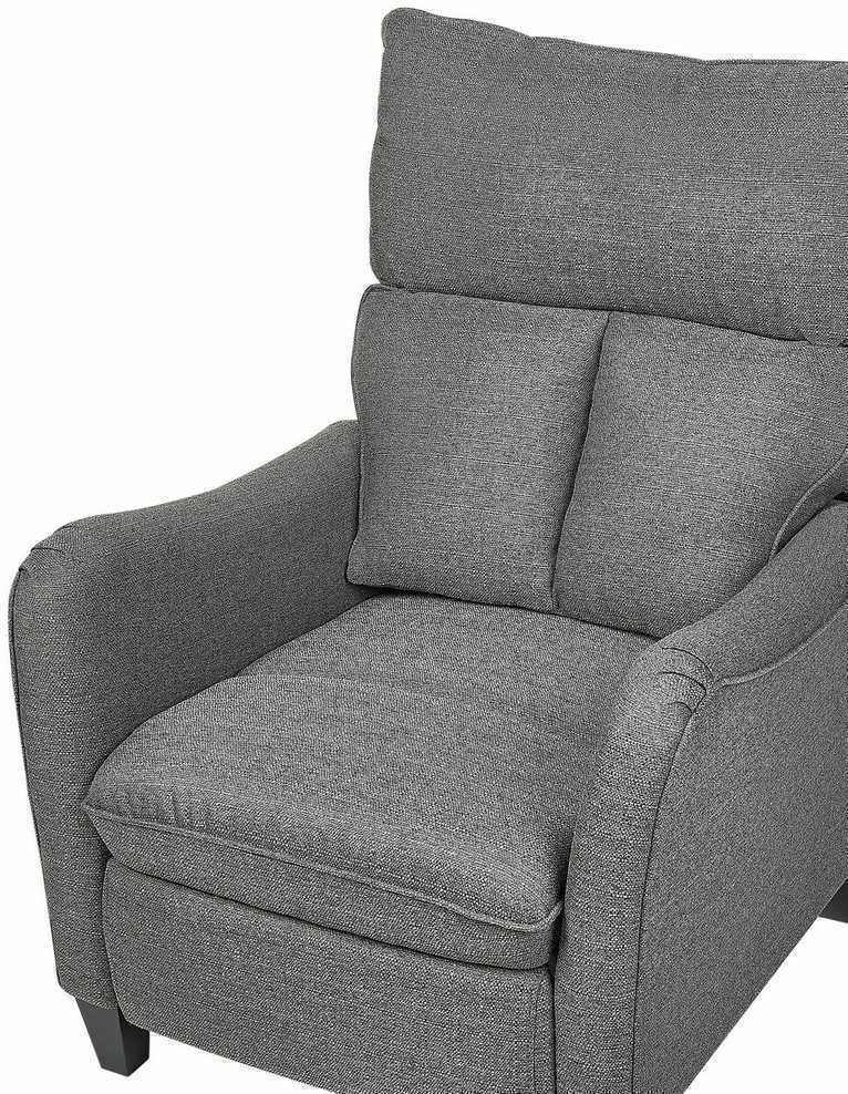 Beliani Išskleidžiamas fotelis ROYSTON su ištraukiama kojų atrama, pilkas