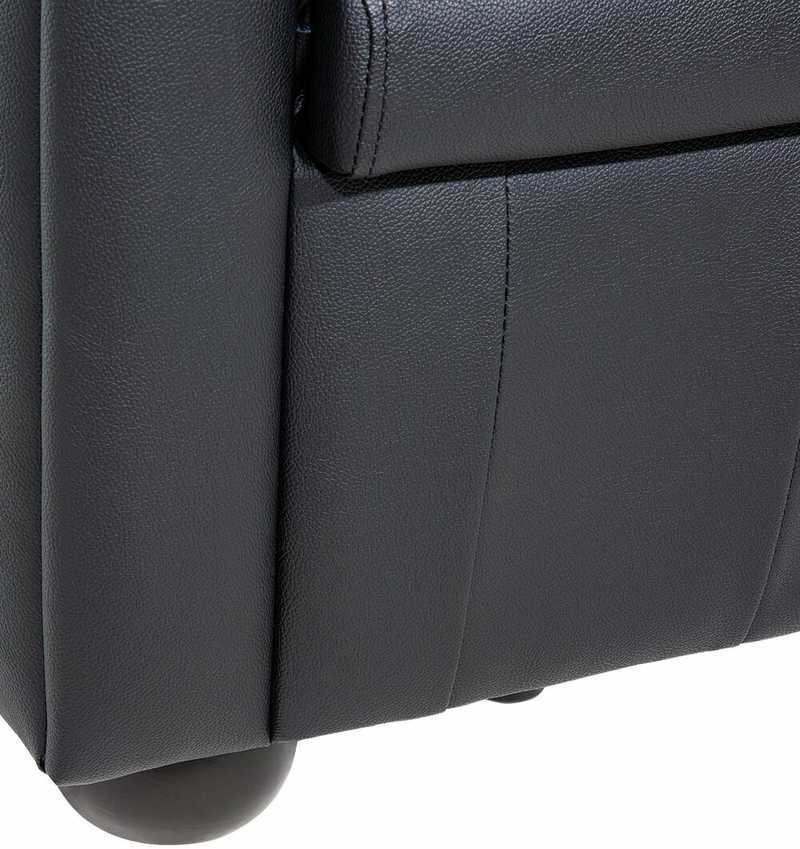 Beliani CHESTERFIELD fotelis iš natūralios odos, juodas