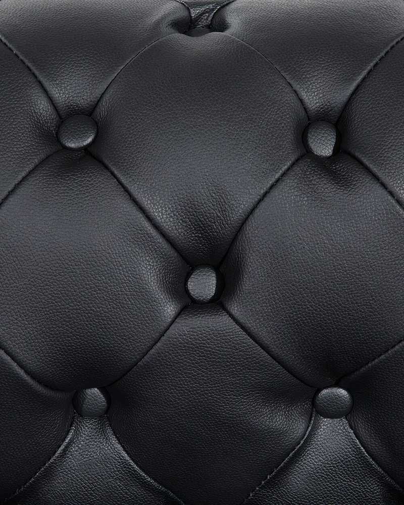 Beliani CHESTERFIELD fotelis iš natūralios odos, juodas