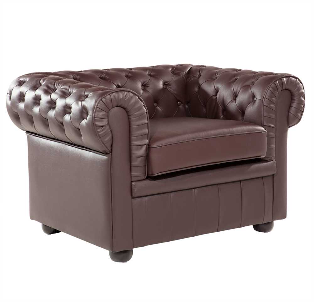 Fotelis Beliani Krėslas CHESTERFIELD Tikra oda Rudas