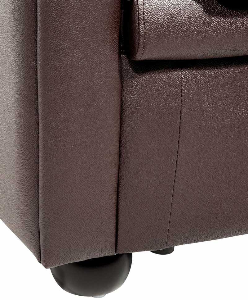 Fotelis Beliani Krėslas CHESTERFIELD Tikra oda Rudas
