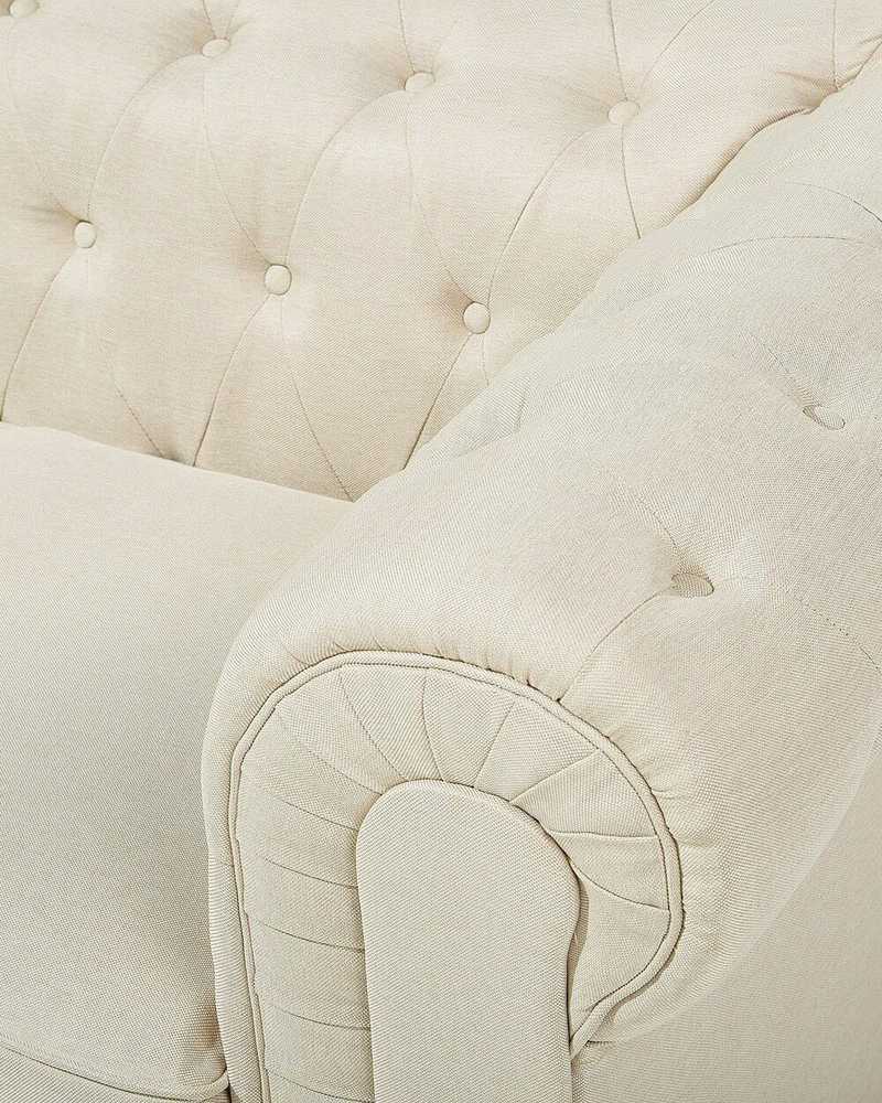 Beliani CHESTERFIELD fotelis, smėlio spalvos