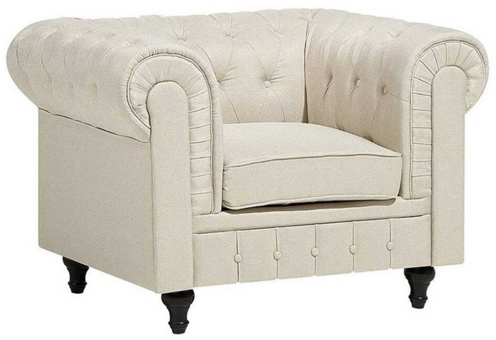 Beliani CHESTERFIELD fotelis, smėlio spalvos