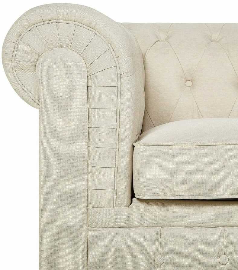 Beliani CHESTERFIELD fotelis, smėlio spalvos