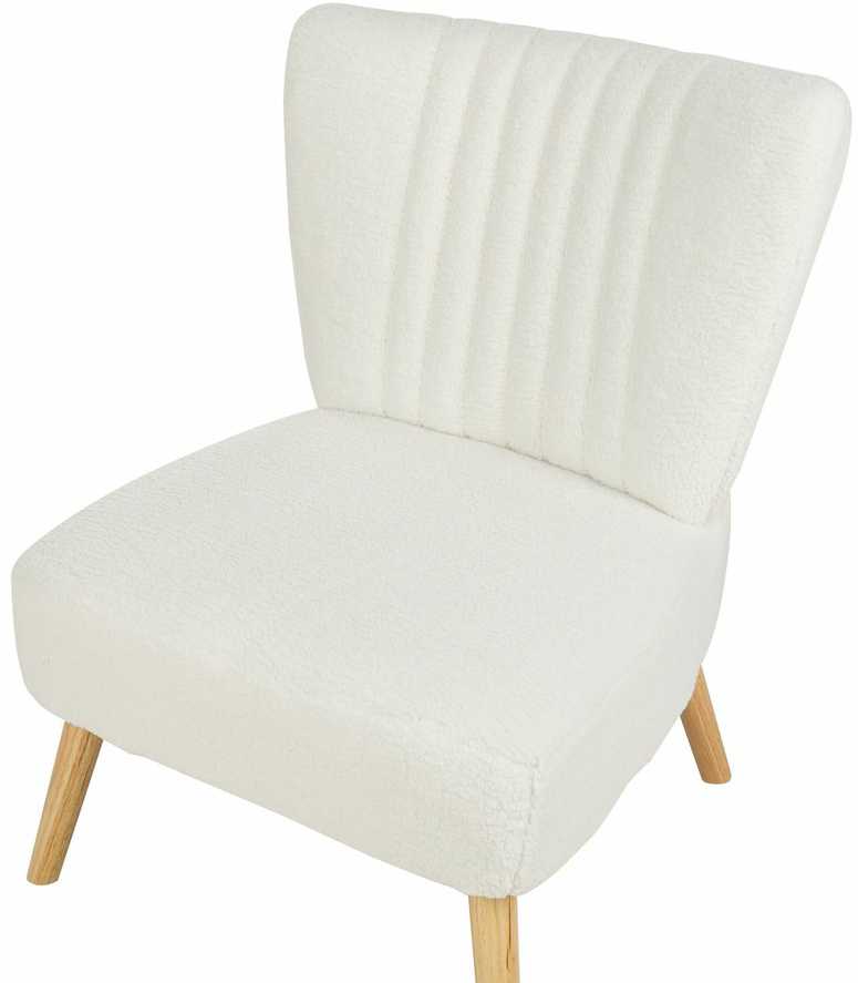 Fotelis Beliani Fotel VAASA boucle baltas