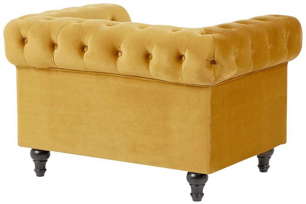 Fotelis Beliani Fotel CHESTERFIELD aksominis auksinis