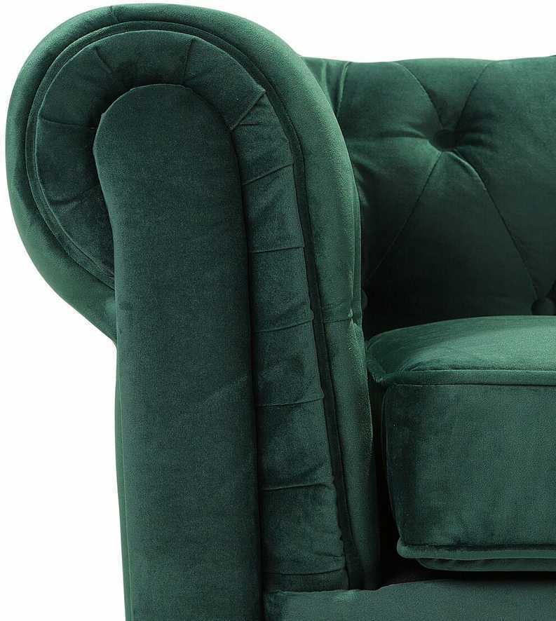 Fotelis Beliani Fotelė CHESTERFIELD veliūrinė, smaragdinė