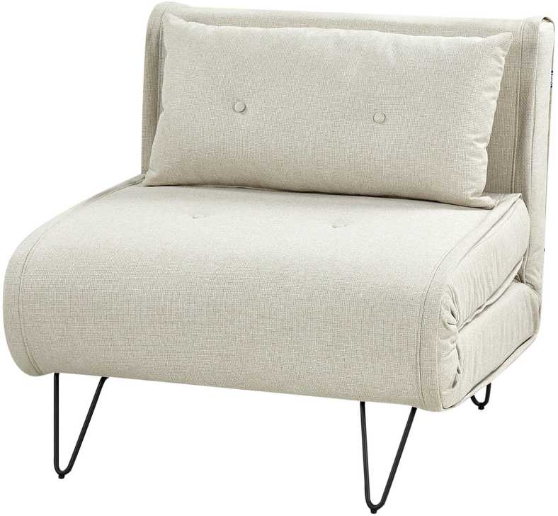 Beliani Vienvietė išskleidžiama sofa VESTFOLD, šviesiai smėlio spalvos