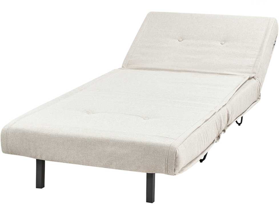 Beliani Vienvietė išskleidžiama sofa VESTFOLD, šviesiai smėlio spalvos