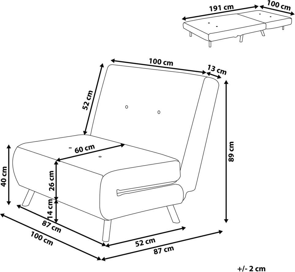 Beliani Viengulė išskleidžiama sofa FARRIS tamsiai pilka