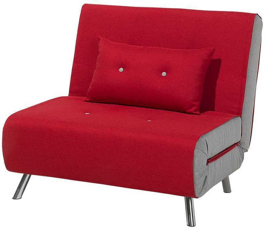 Beliani Viengulė išskleidžiama sofa FARRIS, raudona