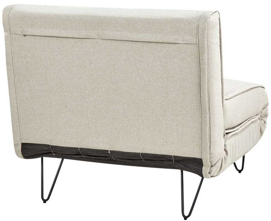 Beliani Vienvietė išskleidžiama sofa VESTFOLD, šviesiai smėlio spalvos