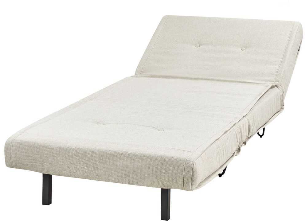 Beliani Vienvietė išskleidžiama sofa VESTFOLD, šviesiai smėlio spalvos