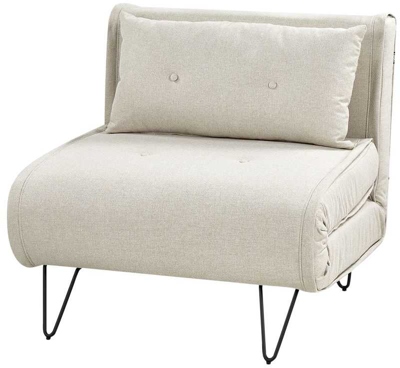 Beliani Vienvietė išskleidžiama sofa VESTFOLD, šviesiai smėlio spalvos