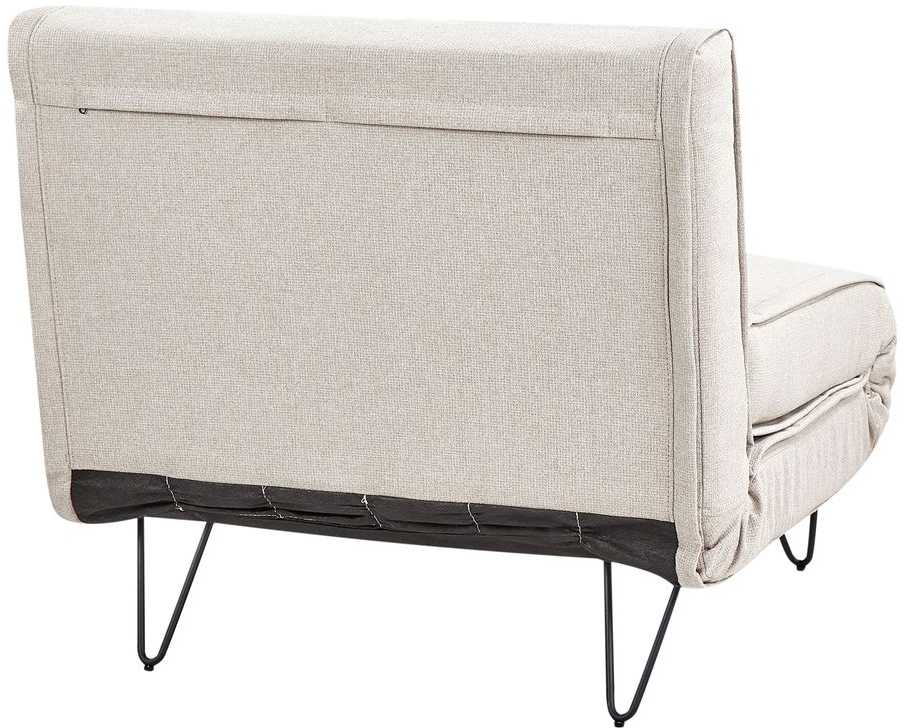 Beliani Vienvietė išskleidžiama sofa VESTFOLD, šviesiai smėlio spalvos