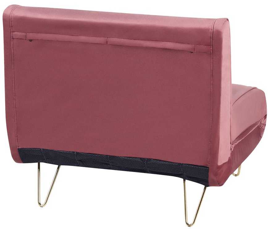Beliani Vienvietė išskleidžiama sofa VESTFOLD, rožinė, veliūrinė