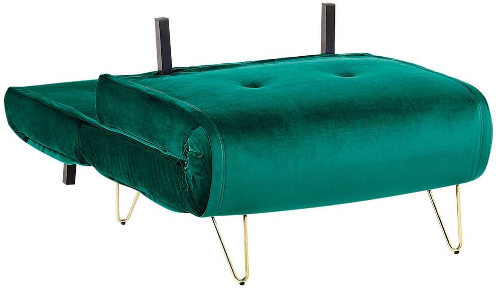 Fotelis Beliani Vienvietė išskleidžiama sofa VESTFOLD, tamsiai žalios spalvos veliūras