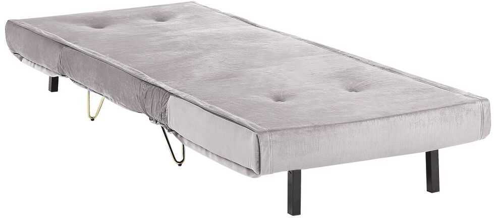 Beliani Vienvietė išskleidžiama sofa VESTFOLD, veliūrinė, pilka