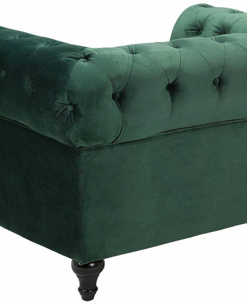 Fotelis Beliani Fotelė CHESTERFIELD veliūrinė, smaragdinė