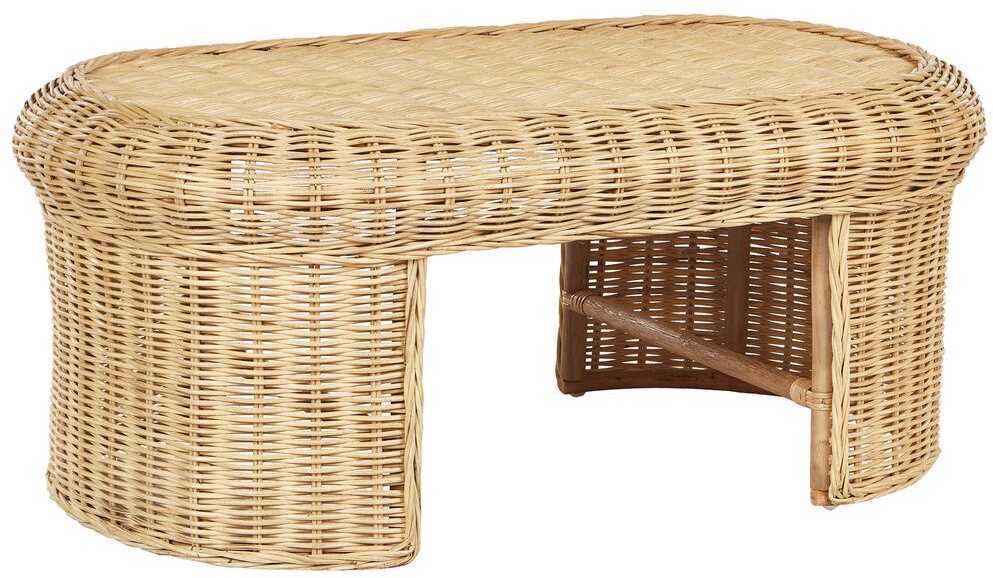 Lauko baldų komplektas Beliani Sodo baldų komplektas su staliuku 5 asmenims LIVADEIA, rattan, natūralus