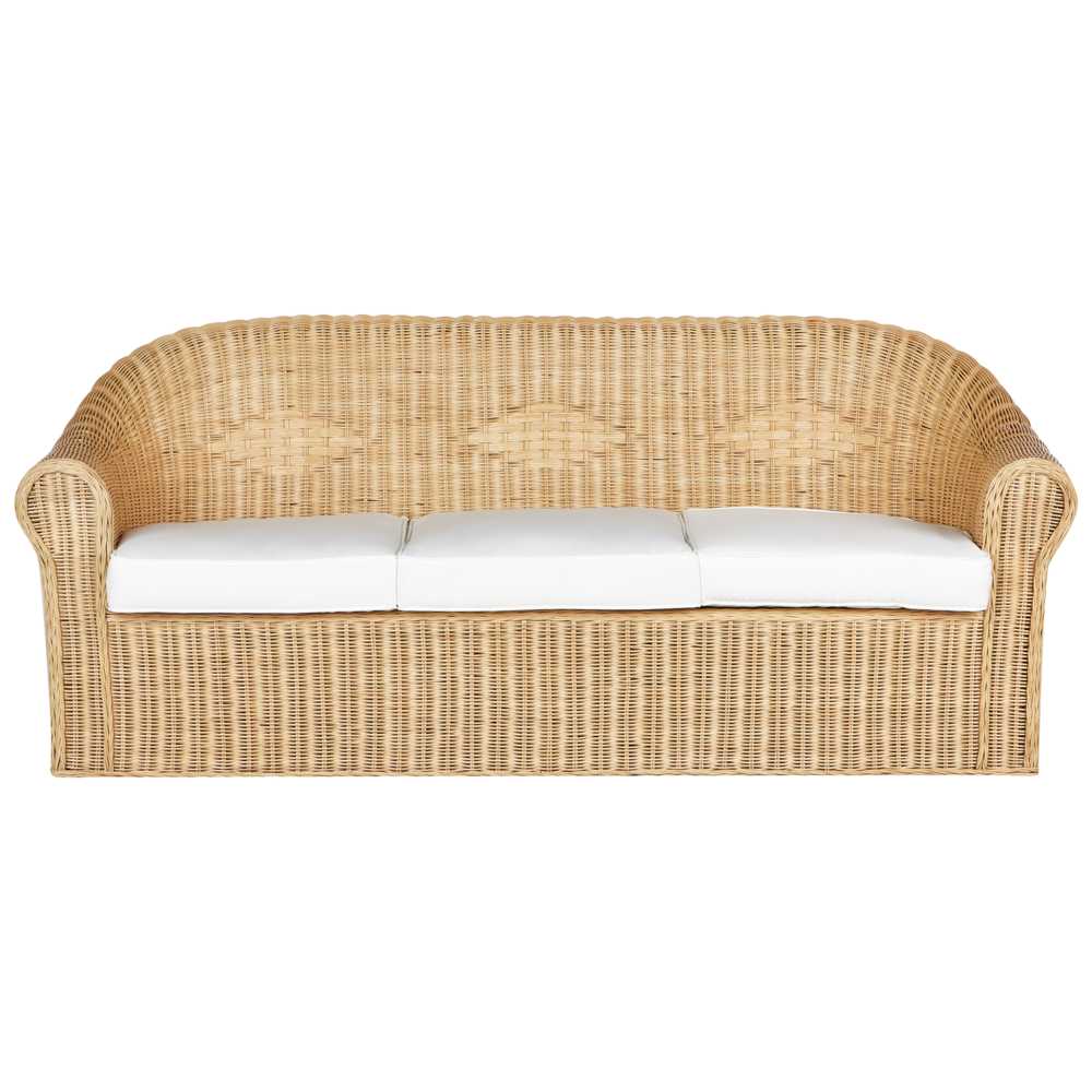 Lauko baldų komplektas Beliani 3 vietų sodo sofa LIVADEIA iš natūralaus ratano