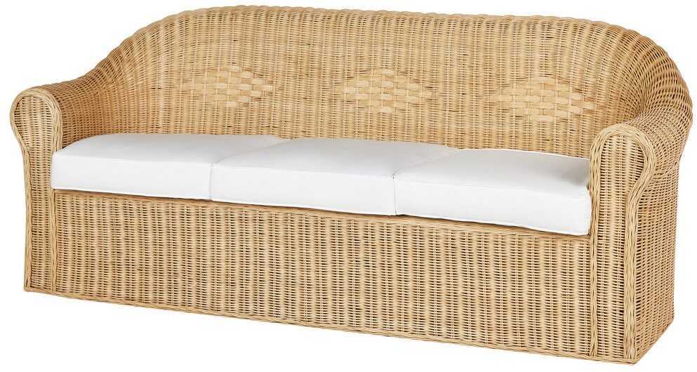 Lauko baldų komplektas Beliani 3 vietų sodo sofa LIVADEIA iš natūralaus ratano