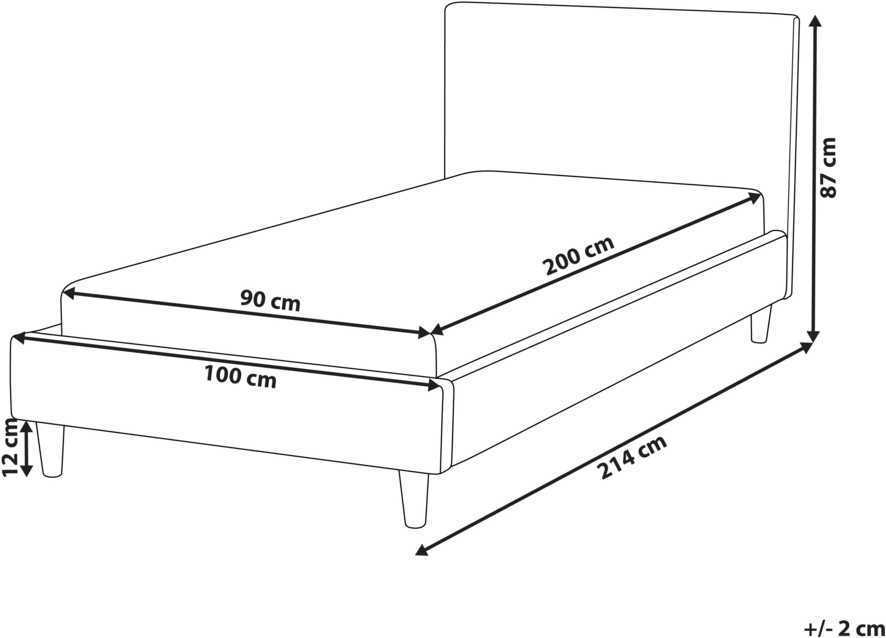 Beliani Lova FITOU 90 x 200 cm šviesiai pilka