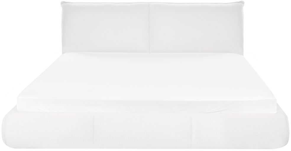 Beliani Dvigulė lova Boucle VINAY 180 x 200 cm, balta