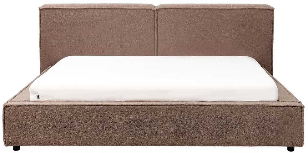 Beliani Bouclé lova LINARDS 180 x 200 cm, ruda