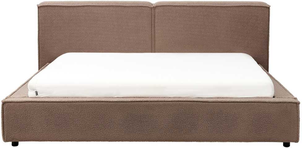 Beliani Bouclé lova LINARDS 180 x 200 cm, ruda