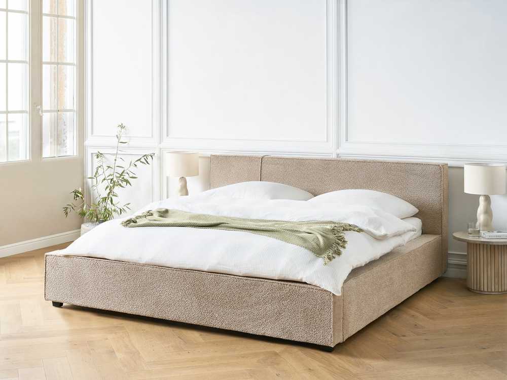 Beliani Lova Boucle MIRANDE 180 x 200 cm smėlio spalvos