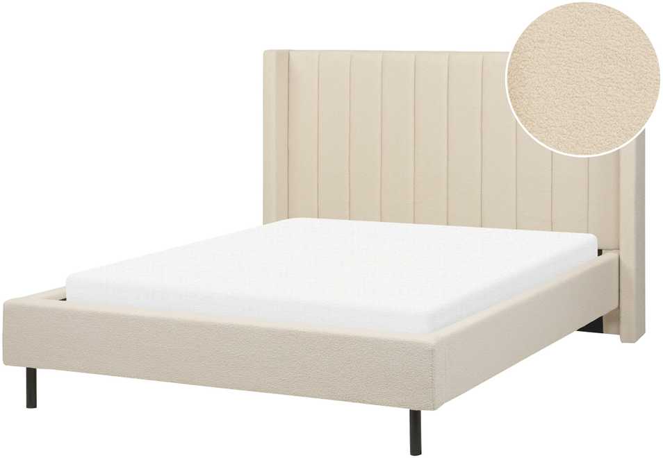 Beliani Lova Boucle VILLETTE 140 x 200 cm Smėlio spalvos